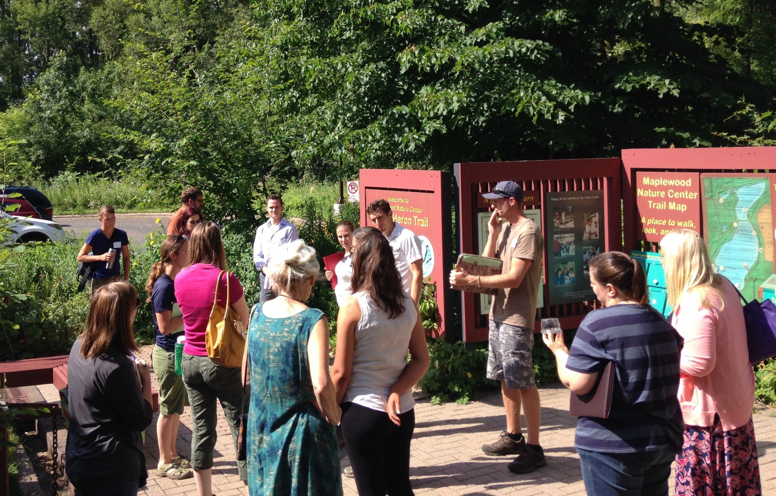 Blue Thumb partners studying native plants and pollinators at Maplewood Nature Center
