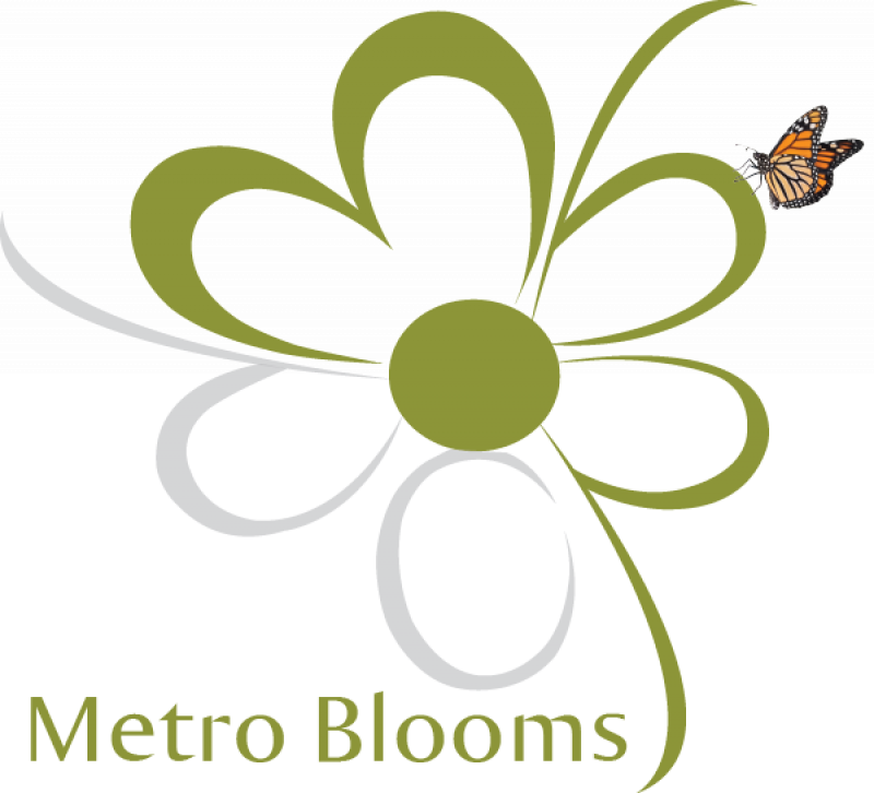 Metro Blooms logo with butterfly