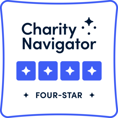 Four stars denoting high ranking on Charity Navigtor