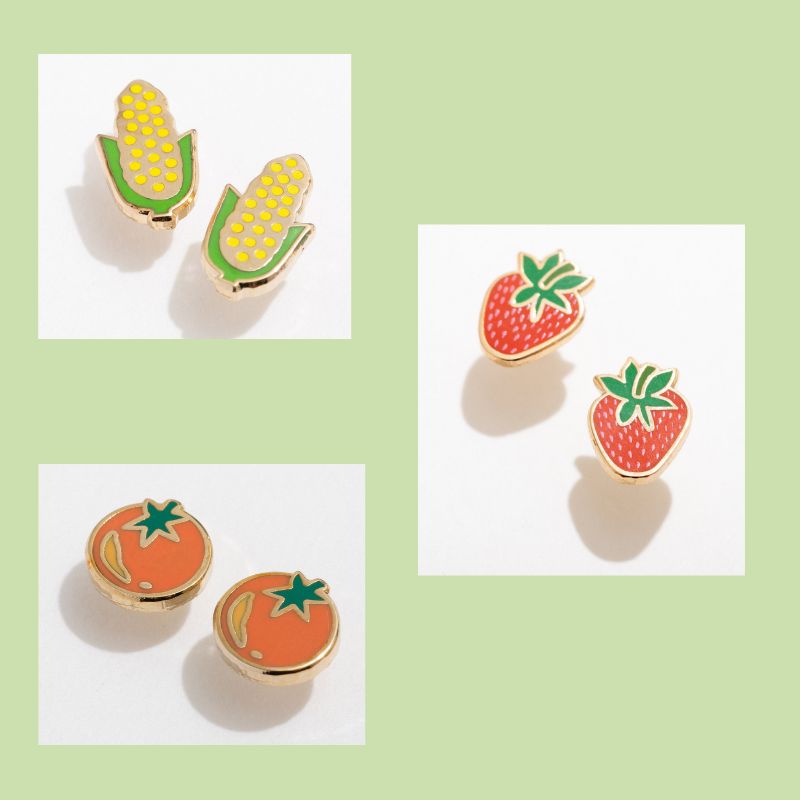 Earrings For a Foodie. 3 pairs. Value: $114